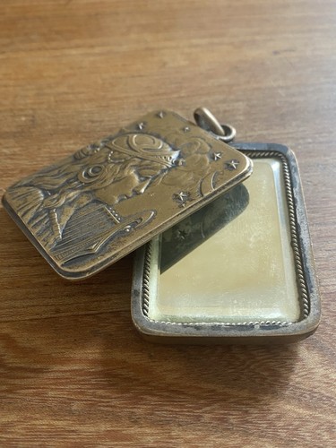 Ancien miroir pendentif art - ancien,
