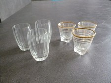2 lots de 3 verres ancien a