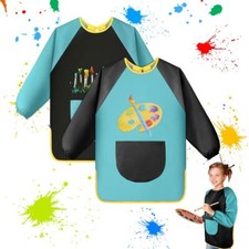 Tabliers Peinture Blouse 2PCS Blouse Peinture Enfant Imperméable Tablier Manc...