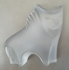 PRESSE PAPIER PAPERWEIGHT EN VERRE MOULE PRESSE LION figurine Statuette art déco