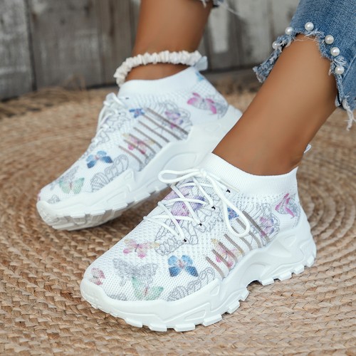 Butterfly print mesh - mesh, sneakers