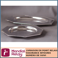 LOT 2 PLATS DE SERVICE EN INOX MARQUE COUZON - FORME OCTOGONALE