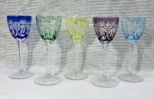 LORRAINE ST LOUIS VERRES A VIN ROEMER CRISTAL TAILLÉ DOUBLÉ DE COULEUR COLORÉ AD