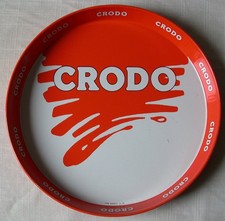 Grand plateau métallique circulaire SODA CRODO couleur ORANGE  Ø 31 cm