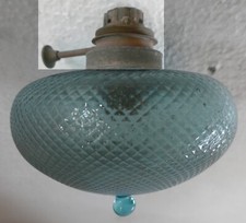 RESERVE BLEUE de LAMPE à PETROLE Ancienne, Mécanisme à crémaillère, L&B