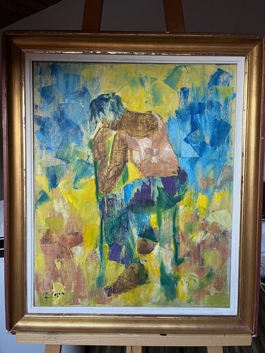 Tableau huile sur toile cornu - tableau,