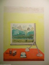 Matteo Thun Stampa Lithographie Sur Papier Spécial Dessin Pour "Intérieurs" 1999
