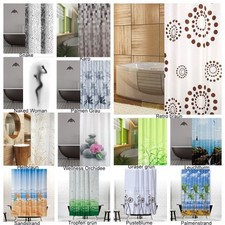 Rideau de Douche en Tissu Incl. Anneaux de 120/180/200/240 Divers Motif