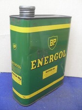 BIDON ANCIEN HUILE GARAGE " BP   ENERGOL  MOTOR OIL  " ANNÉES 50