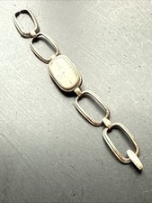 Ancien Bracelet Gourmette En Argent Massif Silver Maille chaine montre mécanique