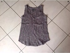 Top debardeur ZADIG & VOLTAIRE taille L gris tete de mort..