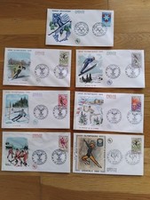 Lot de 7 enveloppes Premier Jour Jeux Olympiques Grenoble 1968 en bon état