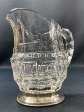 Pichet pot à lait en verre sur monture en argent massif Minerve 1er titre