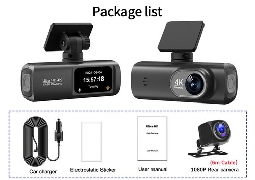 Dashcam gps wifi - 4k, wifi-caméra
