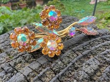 Broche florale cristal Bohême