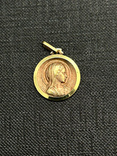 Ancienne Médaille Religieuse en Plaqué Or Vierge Marie