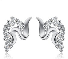 Noble Zircon Goujon 925 Sterling Argent Cubique Zircone Américain Diamant Haut