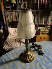 Belle Lampe Art Nouveau/Deco, Tulipe Degué signée, Bronze/laiton/verre/fer