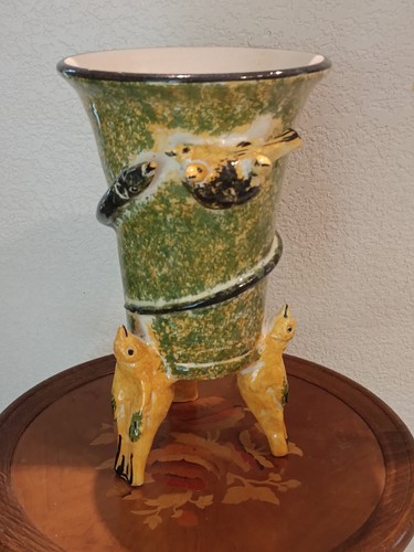 Majolique barbotine vase - majolique,