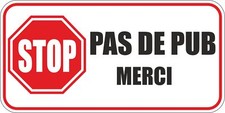 Autocollant de Voiture - Pas DE PUB - 1 pièce - 80x40 mm Sticker macbook Lapt...