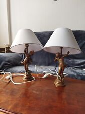 ANCIENNE  Paire De LAMPE En REGULE Style d'Auguste Moreau Les Jeunes Enfants 