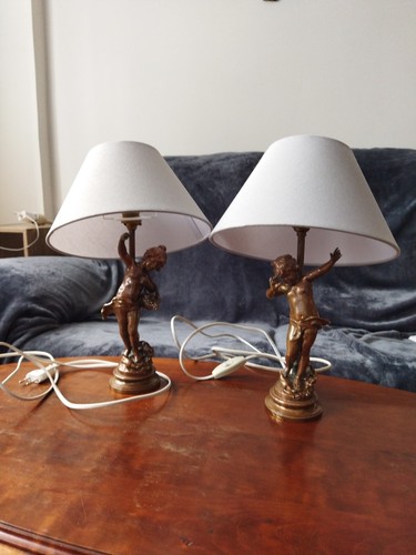 Ancienne paire lampe en - paire,