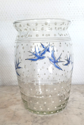 Vase art deco verre - vase, soufflé