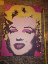 TABLEAU REPRODUCTION SUR TOILE MARILYN MONROE PAR ANDY WARHOL TRES BON ETAT