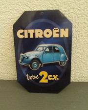 PETITE PLAQUE METAL EMAILLEE CITROEN VOTRE 2 CV 15X10