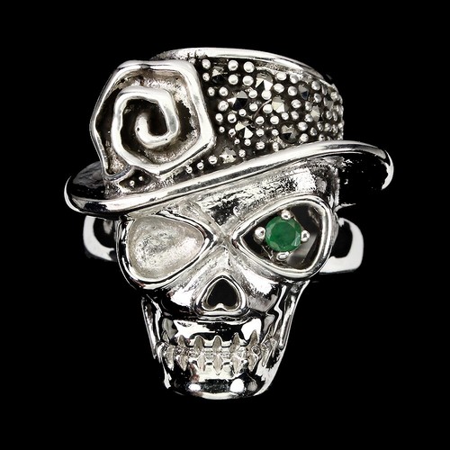 Bague crâne argent - bague,