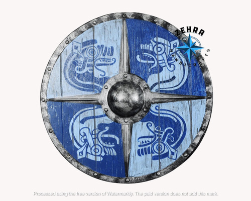 Bouclier bois viking fait - viking,