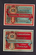 2 Ancienne étiquette glacée alcool France BN138143 Liqueur Birkedal Bordeaux
