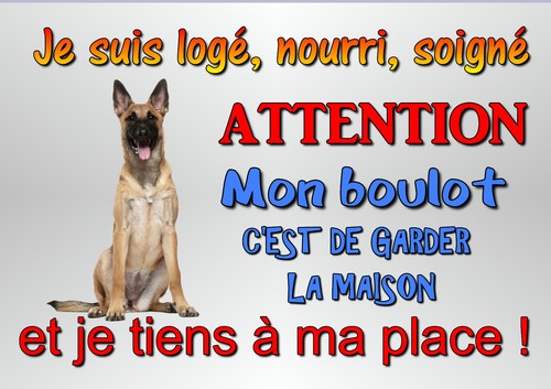 Plaque attention chien - plaque,
