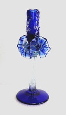 Ancien soliflore en verre bleu de Murano  ,pique fleurs ,vase