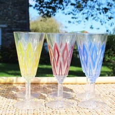 Set de 6 flûtes à champagne Arlequin verrerie de Reims / VMC 14.4 cm