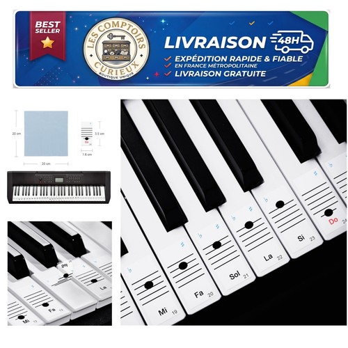 Autocollants clavier piano - autocollants,