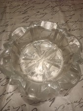 Cendrier vide-poche verre cristal vintage art déco table maison France N7654