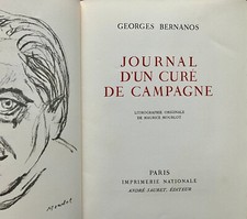 Sauret 1951 GEORGES BERNANOS Journal d'un curé avec lithographie MAURICE MOURLOT