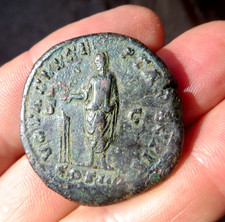 GRAND MODULE SESTERCE ANTONIN LE PIEUX / VOTA SUSCEPTA  DECENNAILLES - RARE AE34