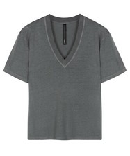 10 DAYS - HAUT T-SHIRT M. COURTES LIN GRIS TAILLE 4 = 44/46 - NEUF