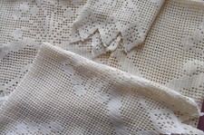 4 ravissants rideaux/ Brises vue FESTONNéS en CROCHET