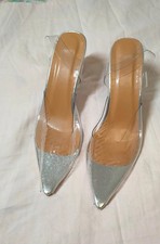 Sandales d'été à talons hauts, pantoufles simples transparentes, Taille 41