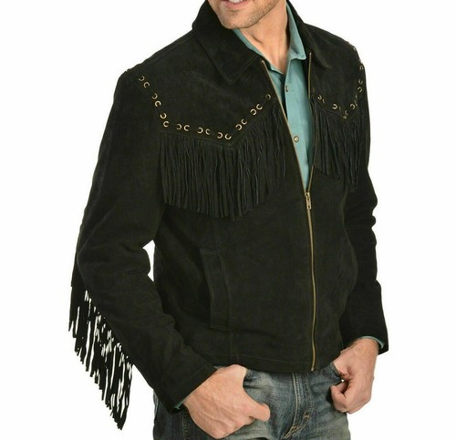 Veste franges cuir - veste,