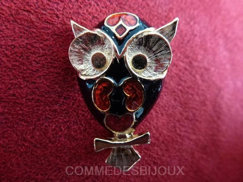 Broche vintage hibou owl - vintage,