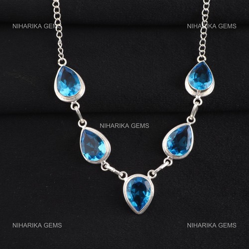 Argent sterling topaze - sterling, bleu