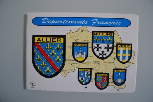 Allier carte postale blason - allier,