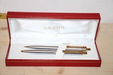 Parure de stylos Sheaffer porte mines et stylo bille alu brossé et doré