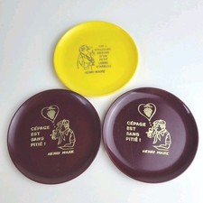 Henri Maire Cépage Arbois Lot de 3 Coupelles Vintage en Mélamine 2 Bruns 1 Jaune