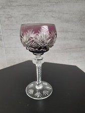 1  ANCIENS VERRES A LIQUEUR CRISTAL DOUBLE COLORE ht 12.7 Cm