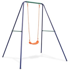 Balançoire Simple Orange Aire de Jeux Portique Balancelle pour Enfant vidaXL